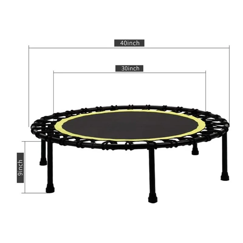 40 Inch Mini Fitness Trampoline for Adults 400bls Indoor Outdoor Silent Jumping Bed Elastic Trampolines Aerobic Exercise Workout Jump Bed Folding Jumping Bed