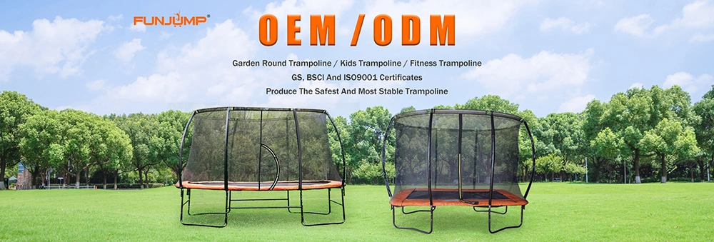 Funjump Good Elasticity Outdoor Large Rectangular Trampoline with Safety Net