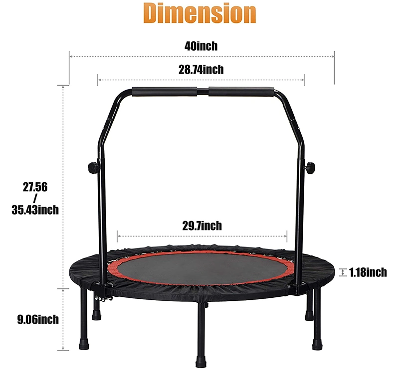 Multi-Function Folding Mini Trampoline for Adults Jumping Exercise